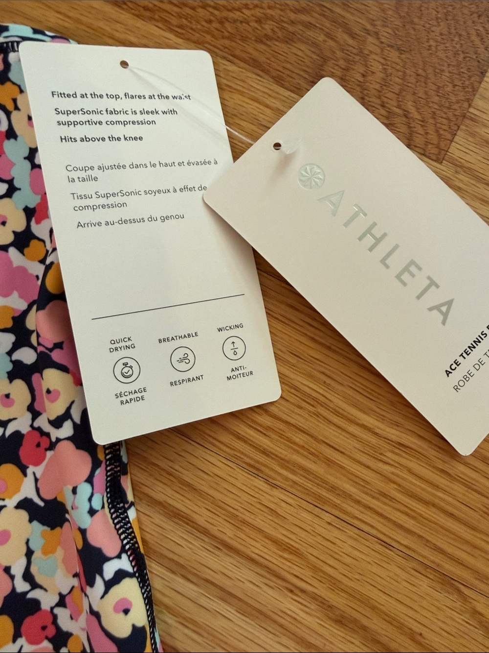 Athleta Pink Floral Zip-Front Sleeveless Dress - Picture 3 of 5